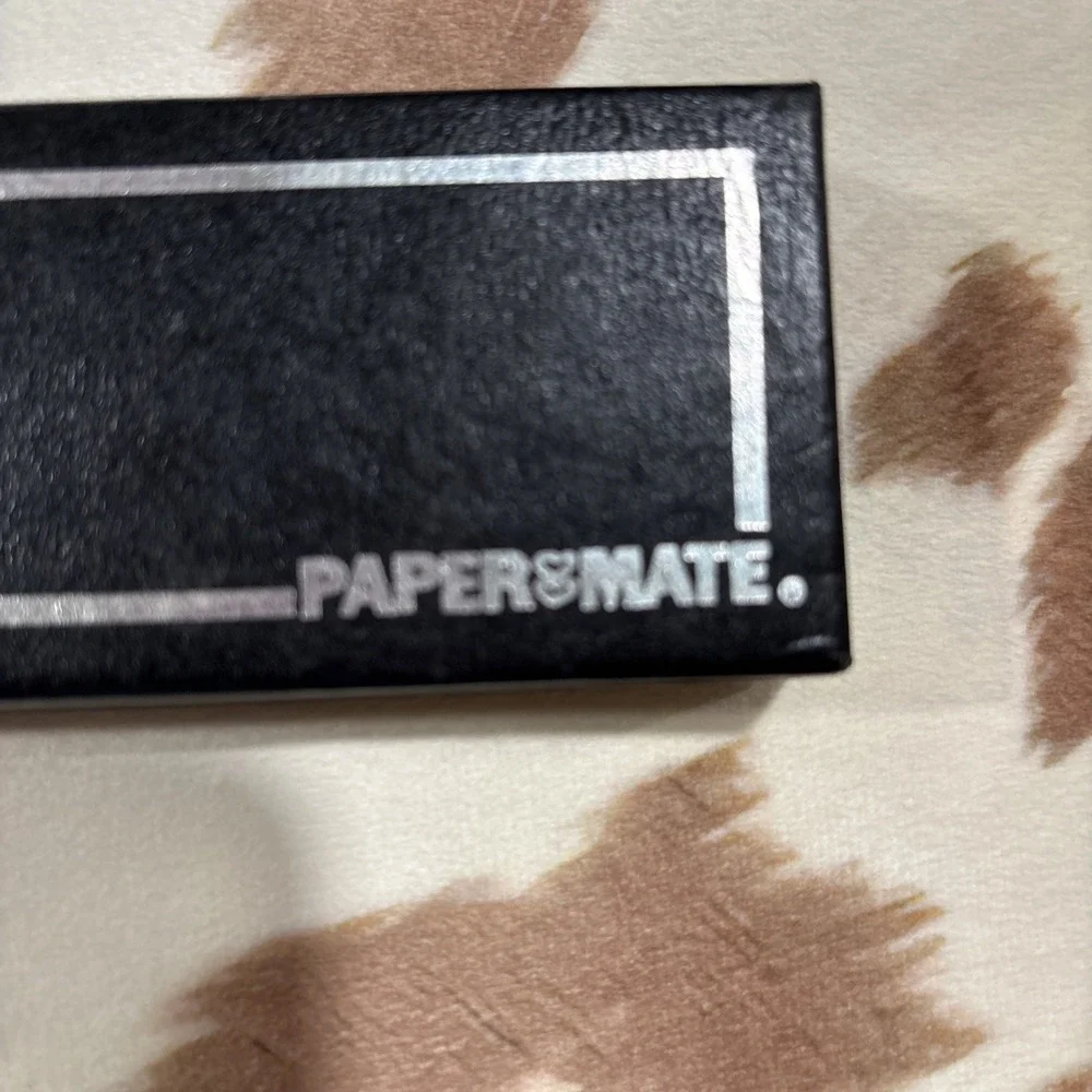 VTG 1980s Paper Mate double heart black body chrome  pen & mechanical pencil set